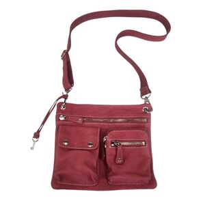 Vintage Fossil Sutter Soft Leather Crossbody Bag Adjustable Strap Purse Pink Sm